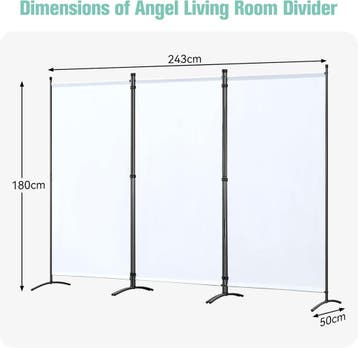 2dekans | Angel Living Paravent - 3 panelen - opvouwbaar -, Ophalen of Verzenden, Zo goed als nieuw