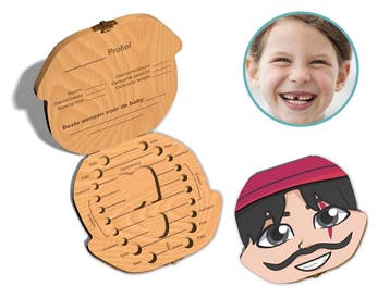 Tandendoosje met naam - Kapitein haak - Hout, Verzenden, Nieuw