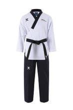 JCalicutaekwondopak mannen | WT | Wit / Zwart (Maat: 150), Verzenden, Nieuw, Taekwondo, Vechtsportpak
