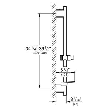 Glijstang Grohe Rainshower SmartActive 90 cm Warm Sunset, Ophalen of Verzenden, Nieuw