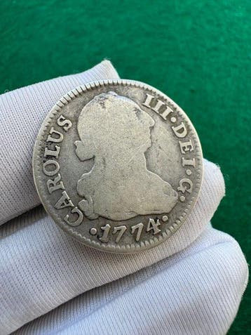 Spanje. Carlos III. 2 Reales 1774 Sevilla CF (Zonder