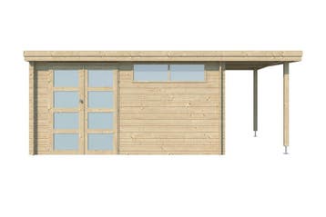 Woodlands Blokhut Oregon met Overkapping 565 x 295 cm, Nieuw