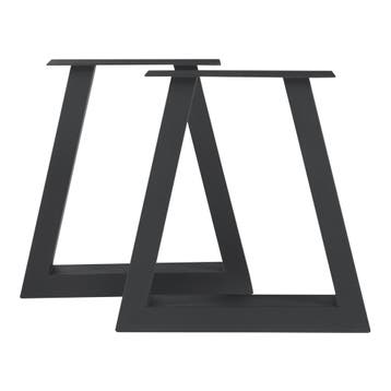 Stalen onderstel Greiling set van 2 tafelpoot 40x40 cm zwart, Verzenden, Nieuw