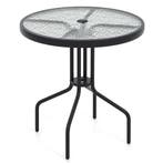 LIVSK Ronde Bistrotafel 70 cm - Gehard Glas met Parasolgat -, Huis en Inrichting, Tafels | Sidetables, Verzenden, Nieuw