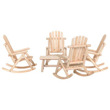 vidaXL 5-delige Loungeset massief vurenhout, Verzenden, Nieuw, Hout, Loungeset