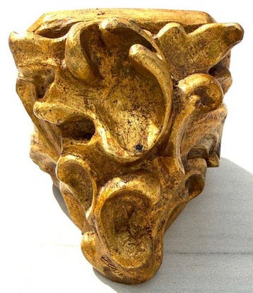 Figuur - Aufwendiger Holz Wandsockel- Handgeschnitzt - 10 cm