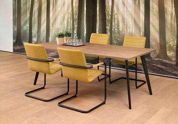 Vergadertafel Vintage Recht 180x80cm Leverbaar in 40, Ophalen of Verzenden, Nieuw in verpakking