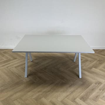 vergadertafel - kantinetafel , 160x120 cm, licht grijs, Ophalen of Verzenden, Gebruikt, Bureau