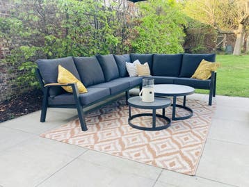 Montenegro hoek loungeset 6-delig antraciet aluminium, Ophalen of Verzenden, Nieuw, Aluminium