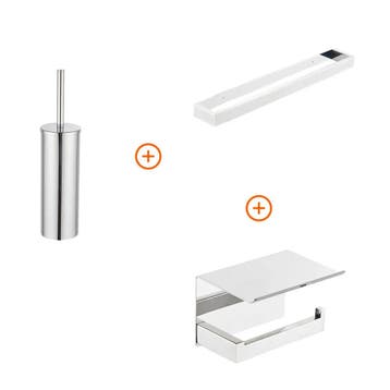 Toilet accessoires set Chroom exclusief met beugel, Verzenden, Nieuw