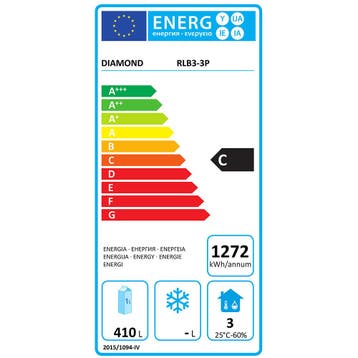 Diamond Barkoelkast | BOTTLES EVO | 500L | Zwart | -2°C/+8°C, Ophalen of Verzenden, Nieuw