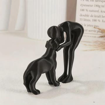 Abstracte Beeldjes: Mens & Hond Vriendschap - Decoratie voor, Verzenden, Nieuw in verpakking