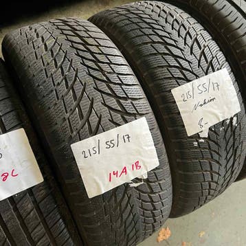 2 x Nokian 215-55-17 Winterbanden 8mm, 17 inch, Band(en), Personenwagen, Gebruikt