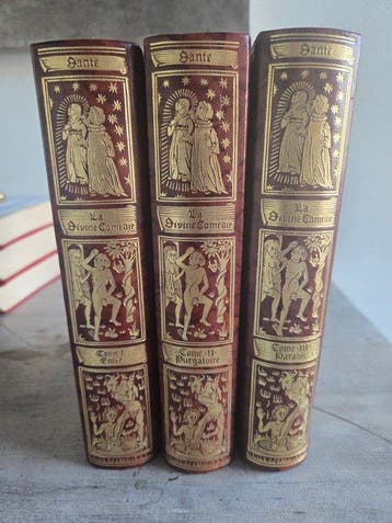 Dante Alighieri; Sandro Botticelli - 3 Volumes cuir de la