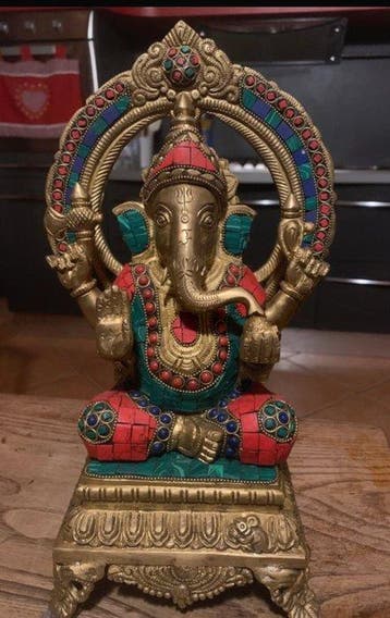Ganesh-beeld - Messing - Nepal - 20e eeuw
