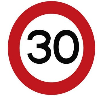 Premark thermoplastische markering, verbodsbord “30 km” -, Verzenden