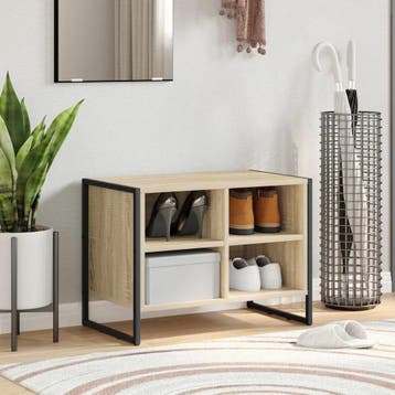 vidaXL Schoenenkast 60 x 35 x 44 cm Bewerkt hout Sonoma, Huis en Inrichting, Verzenden, Nieuw