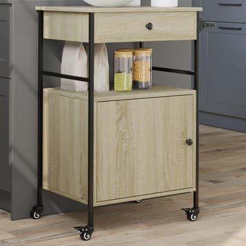 vidaXL Keukentrolley 56x43x89,5 cm bewerkt hout sonoma, Verzenden, Nieuw
