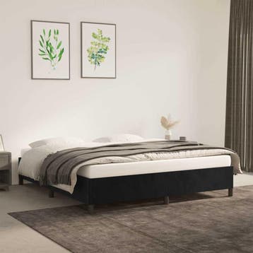 vidaXL Bedframe zonder matras 160x200 cm fluweel zwart, Verzenden, Zwart, 200 cm, Stof