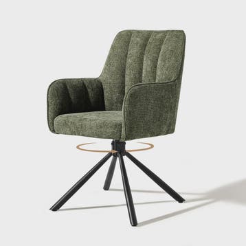 Draaibare Stoffen Eetkamerstoel met Metalen Poten - Set van, Huis en Inrichting, Stoelen, Verzenden, Nieuw