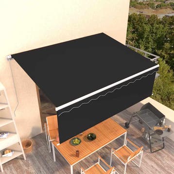 vidaXL Luifel handmatig uittrekbaar met rolgordijn 4,5x3 m, Verzenden, Nieuw