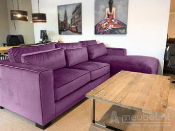 Loungebank Amsterdam - loungebanken - Paars, Nieuw, 150 cm of meer, Stof, 250 tot 300 cm
