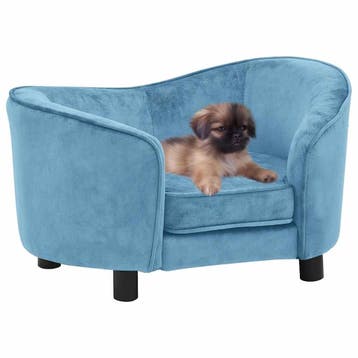 vidaXL Hondenbank 69x49x40 cm pluche turquoise, Dieren en Toebehoren, Verzenden, Nieuw