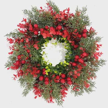 Kunstkerstkrans Rode Bessen 35cm - Sfeervolle Winter en Kers, Huis en Inrichting, Verzenden, Nieuw