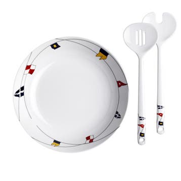 Scheepsservies Regata Saladeschaal met saladebestek, Ophalen of Verzenden, Nieuw