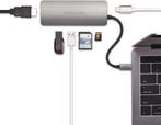 USB C HUB TCH-4 grijs | 4-in-1 USB C Adapter | Oplader, Verzenden, Nieuw