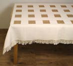 Tafelkleed Tibet crème + blokken -div. afmetingen en kleuren, Huis en Inrichting, Tafelkleden, Ophalen of Verzenden, Nieuw, Rechthoek