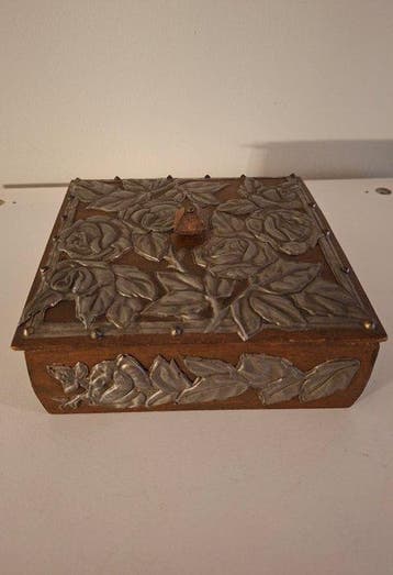 Art Nouveau / Jugendstil houten juwelendoos - Sieradendoos -