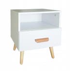 Nachtkastje Wit 1 Lade | Strak | Beste Prijs, Huis en Inrichting, Slaapkamer | Nachtkastjes, Minder dan 45 cm, Nieuw, Ophalen of Verzenden