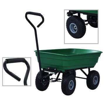 vidaXL Tuinkiepwagen 300 kg 75L groen, Verzenden, Nieuw