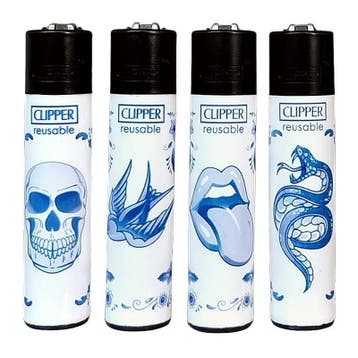 Clipper Aansteker - Tattoo Delft Blue       4 stuks, Ophalen of Verzenden, Nieuw