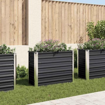 vidaXL Plantenbak verhoogd 100x40x77 cm gegalvaniseerd staal, 100 cm of meer, Verzenden, Nieuw, Metaal