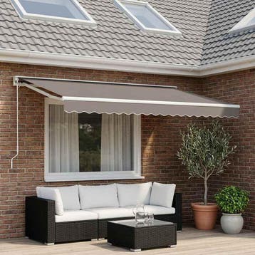 vidaXL Vervangende markies volant Lichtgrijs 380 x 20 cm, Verzenden, Nieuw