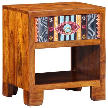 vidaXL Dressoir met lade Multikleur 40 x 35 x 45 cm Massief, Verzenden, Nieuw, Overige houtsoorten, Minder dan 50 cm