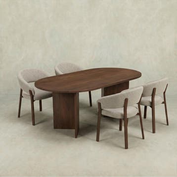 Mangohouten Eettafel Eilis 180x100 cm Walnoot, Verzenden, Nieuw, Industriële meubels, Overige vormen