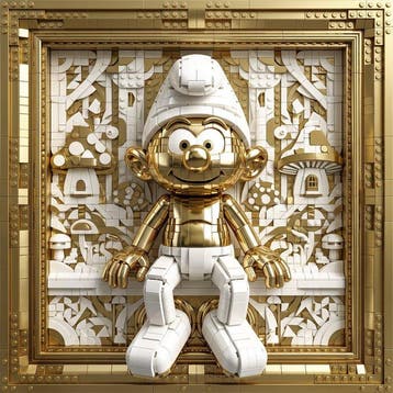 Artxlife - The Gold Smurf’s Lego Portrait, Nieuw