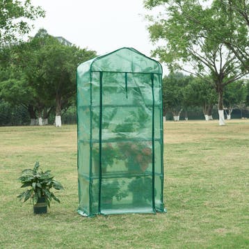 [en.casa] Tuinkas Chaam foliekas 158x69x49 cm groen, Verzenden, Nieuw