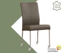 Leren eetkamerstoel Comfort met wieltjes - Toledo Moss, Huis en Inrichting, Bruin, Nieuw, Leer, Ophalen of Verzenden