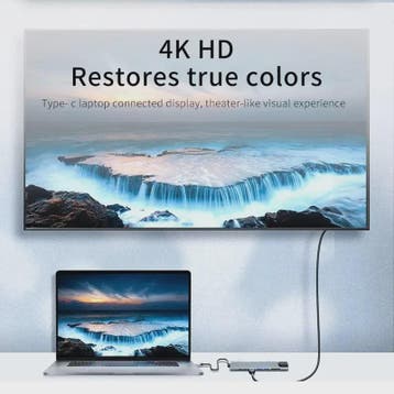 8-in-1 USB-C Hub met 4K HDMI, RJ45, SD/TF Kaartlezer & PD Sn, Verzenden, Nieuw