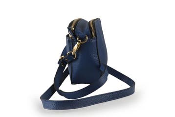 Manfield Schoudertas Blauw | ACTIE, Verzenden, Zo goed als nieuw, Blauw