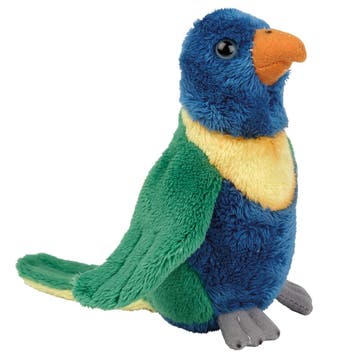 Lori parkiet knuffel - pluche - blauw/groen - 15 cm, Verzenden, Nieuw