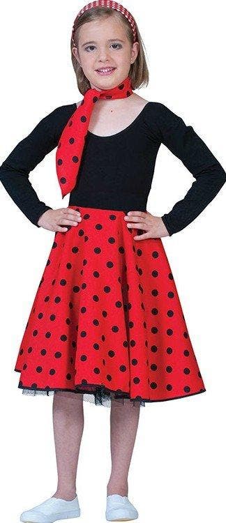 Rock and Roll rok met sjaaltje kind rood/zwart, Ophalen of Verzenden, Nieuw