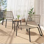 3-delige Bistroset – Touwstoelen en Tafel van Acaciahout, Verzenden, Nieuw