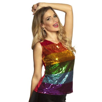 Mouwloze Pailletten Top Regenboog, Ophalen of Verzenden, Nieuw