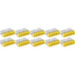 WAGO - Lasklem - 5 Polig - 0.5-2.5mm2 - Geel - 10 Stuks, Doe-het-zelf en Verbouw, Elektra en Kabels, Ophalen of Verzenden, Nieuw