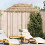 vidaXL Strandparasol Naturel 160 x 160 x 196 cm Polyester en, Verzenden, Nieuw, 1 tot 2 meter, Strandparasol